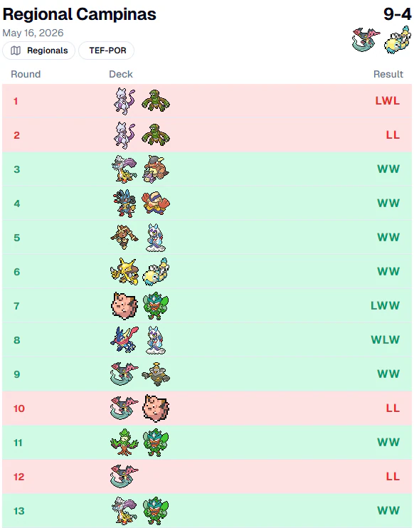 Print do aplicativo Training Court com input manual das matchups.